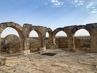 The ruins of a synagogue in the ancient Jewish settlement of Susiya in the Hebron Highlands