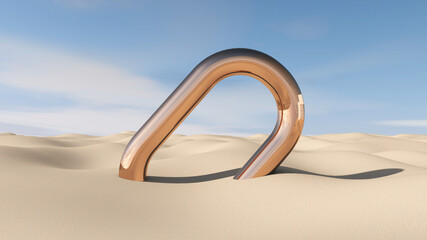 Obraz na płótnie Canvas Desert with sky background. 3D illustration, 3D rendering 