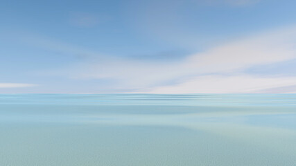 Obraz premium Water with sky background. 3D illustration, 3D rendering