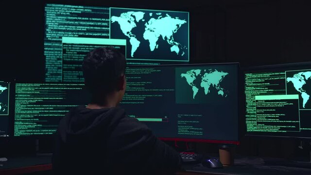Child Hacker Using Multiple Computer Hacking And Success Downloading Data
