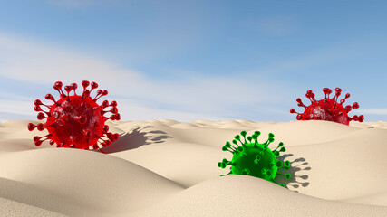 Virus disease outbreak. 3D illustration, 3D rendering