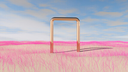 Desert with sky background. 3D illustration, 3D rendering	
