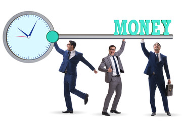 Time is money concept with businessman and key