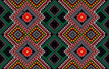 Aztec fabric carpet mandala ornament boho chevron textile decoration wallpaper. Geometric pattern vector illustrations traditional embroidery background.
