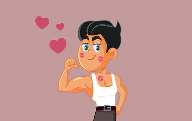 Happy African Girl Holding Balloons Vector Illustration