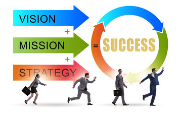 Equation of success with with businessman