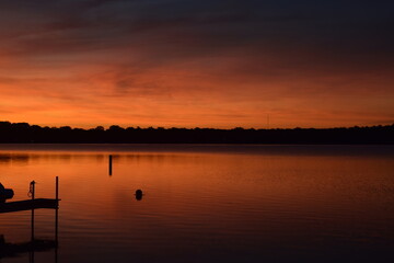 sunset on the lake