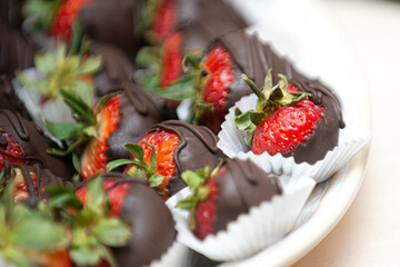 chocolate cake with strawberries