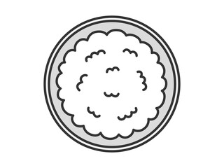 茶碗に入った白ごはんのイラスト