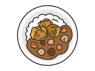 唐揚げカレーのイラスト