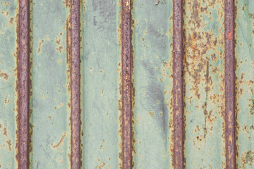 Pattern of Rust on the Green Wall metal sheet  texture background