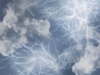 雨雲と稲妻が光るゲリラ豪雨の背景素材