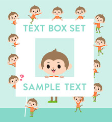 メッセージボードを持つさるの男の子のセット