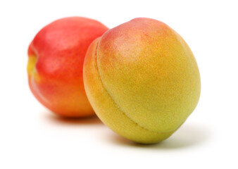 Fresh apricot fruits isolated on white background