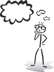stickman that thinks - vector illustration