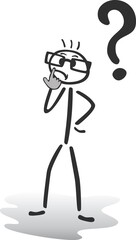 stickman that thinks - vector illustration