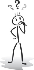 stickman that thinks - vector illustration