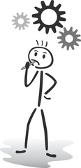 stickman that thinks - vector illustration