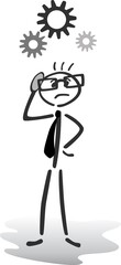 stickman that thinks - vector illustration
