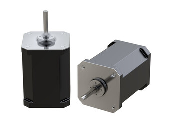 Stepper motors isolated on white background