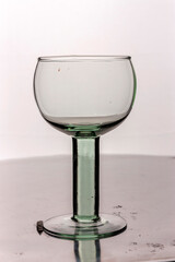 Crystal wine glass on a white background