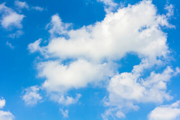 Fototapeta na wymiar Blue sky and white cloud soft, White cloud background, Winter sky in thailand, Cloud wind sky.