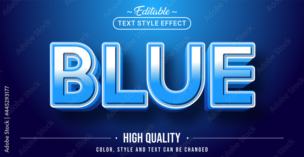 Poster editable text style effect - blue text style theme.
