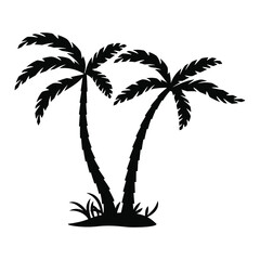 Obraz premium Palm tree vector png isolated on white background. palm tree editable eps 10.