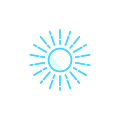 Illustration Vector graphic of sun icon. Fit for sunshine, sunlight, sunny, sunrise etc.