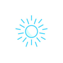 Illustration Vector graphic of sun icon. Fit for sunshine, sunlight, sunny, sunrise etc.