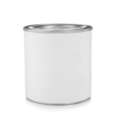Blank can of paint isolated on white