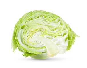 ​Slice Green Iceberg lettuce on White