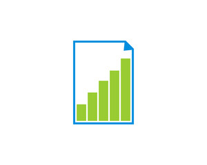 Chart growth up in the document logo