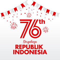 Indonesia independence day logo concept