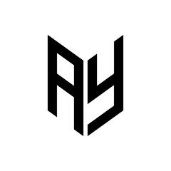 initial letters monogram logo black AY