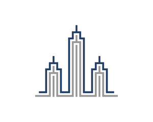 City building line art logo