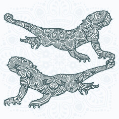 Reptile Mandala. Vintage decorative elements. Oriental pattern, vector illustration.
