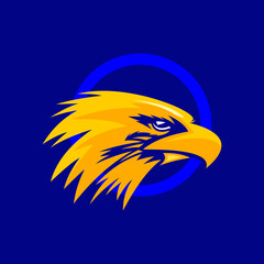 Fototapeta na wymiar great hawk head logo, silhouette of strong hawk vector illustrations
