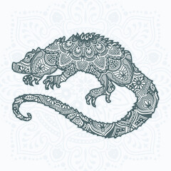 Reptile Mandala. Vintage decorative elements. Oriental pattern, vector illustration.