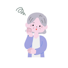 困っているシニア女性