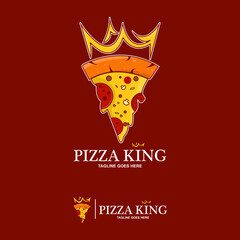 Pizza king logos for fast food logo icon. pizza symbol icon.