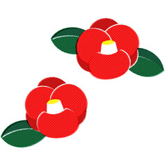 Illustration of camellia (white background, vector, cut out) - obrazy, fototapety, plakaty