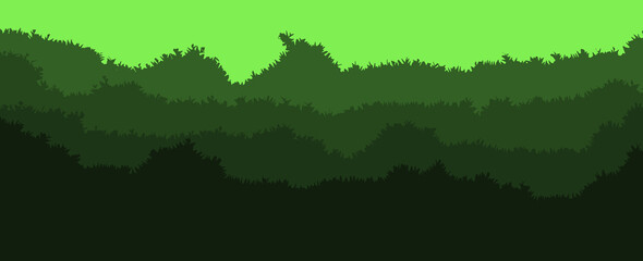 Rain forest layers landscape vector illustration used for desktop background, background, minimalist background, UI game background or element, loading page, loading application, and others.