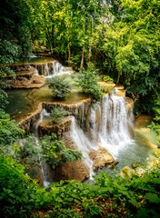 Khuean Srinagarindra National Park, Huay Mae Khamin Waterfalls, in Kanchanaburi, Thailand