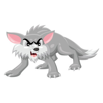 Angry wolf cartoon