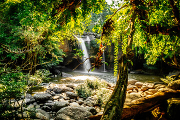 Haew Suwat Waterfall in Khao Yai National Park in Nakhon Ratchasima, Thailand
