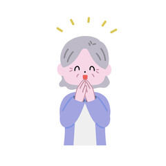 納得して喜ぶシニア女性