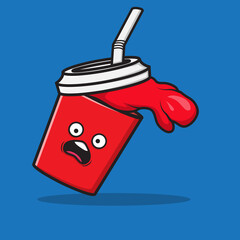 Vector graphic illustration of soft drink falling good for marketing, sticker making, etc.