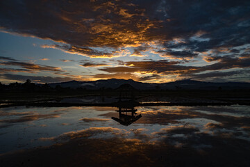 sunset over the lake