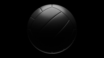 Black volleyball ball isolated on black background.
3d illustration for background.
